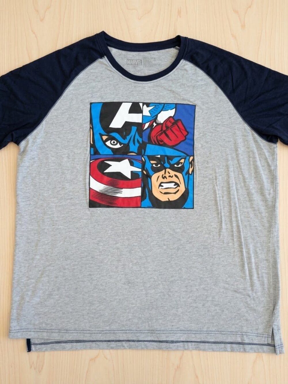 Marvel Captain America Graphic Raglan T-Shirt XXL